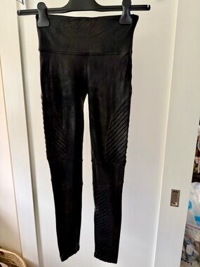 SPANX Black High-Waist Moto Leggings